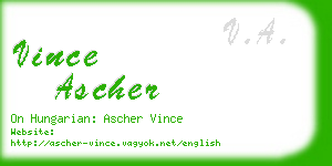 vince ascher business card